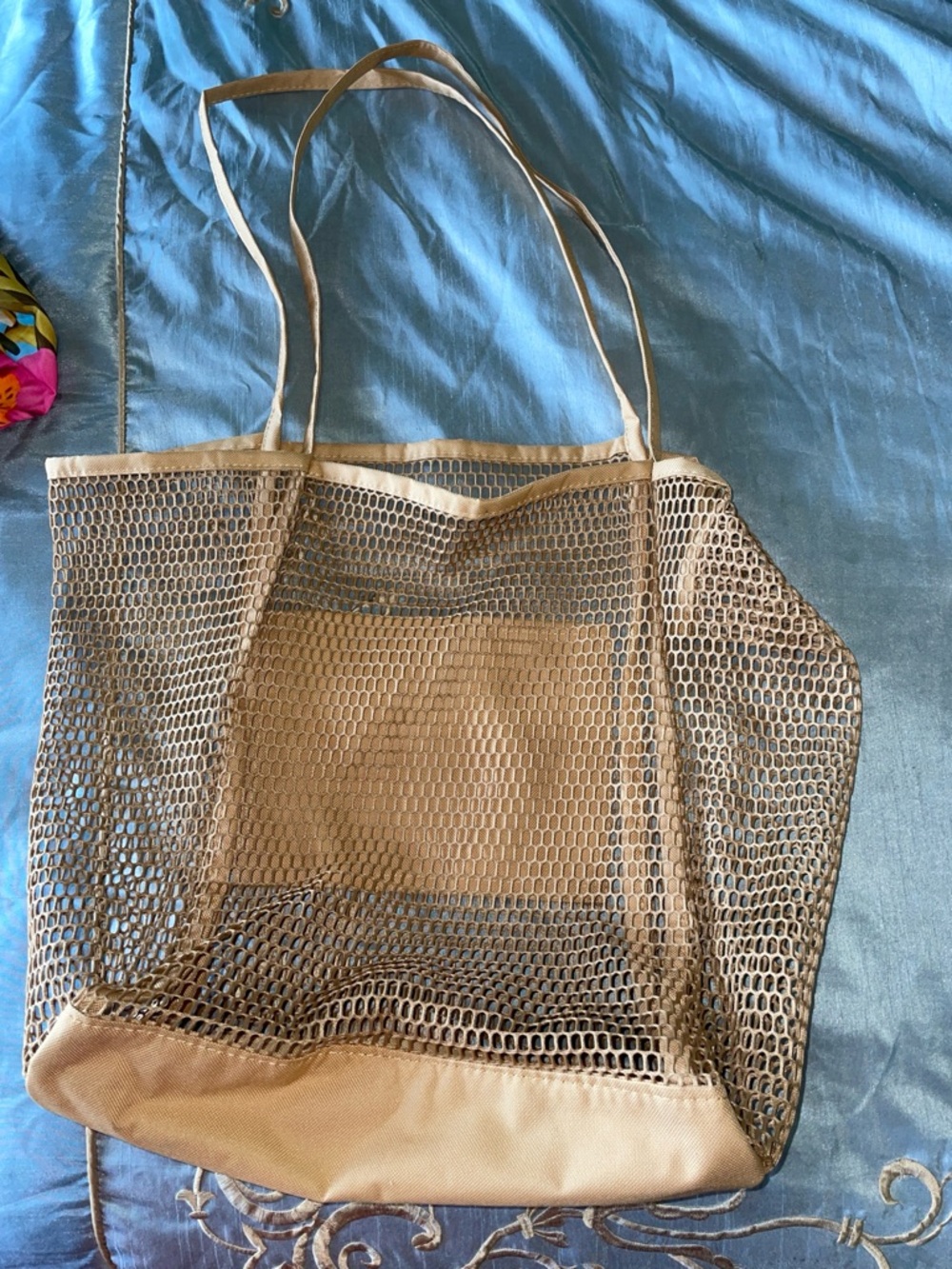 Beige Mesh Tote Bag - Unbranded